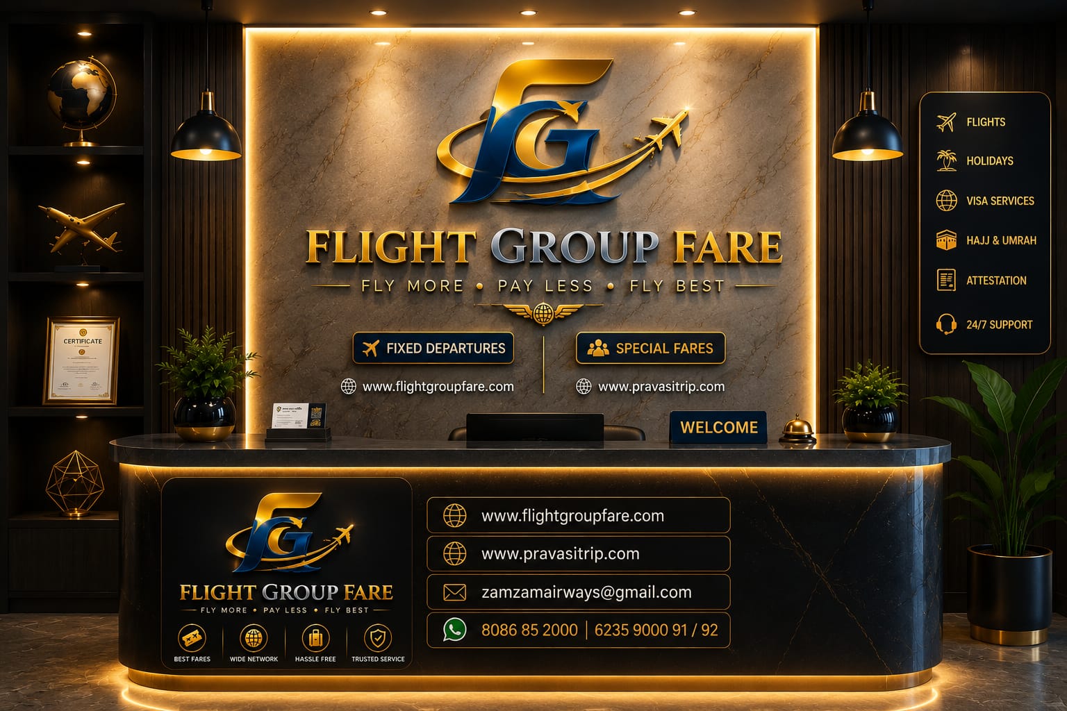 For special fare& tour packages
